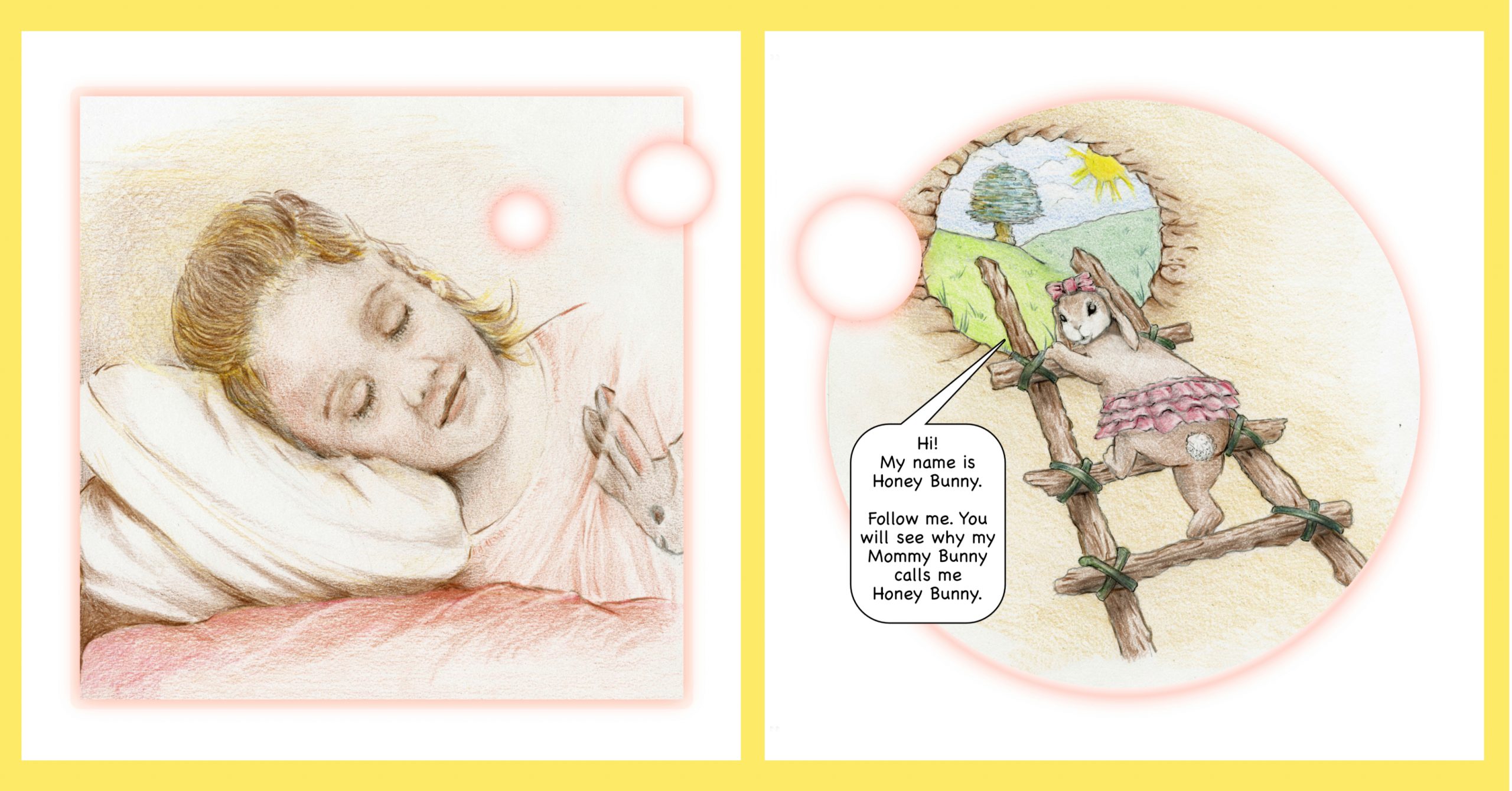 Pages 8 & 9 from 'Bee, Honey Bunny and Me'