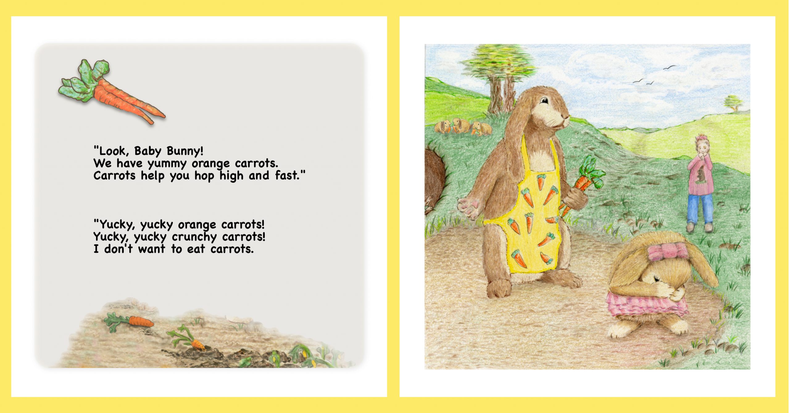 Pages 12 & 13 from 'Bee, Honey Bunny and Me'